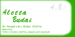 aletta budai business card